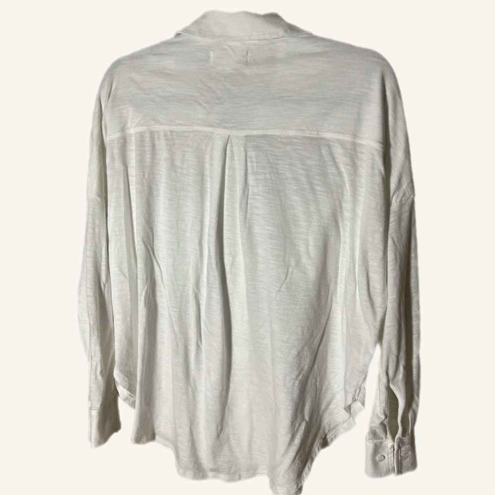 Lou & Grey White Casual Button Down Shirt Relaxed Fit - Picture 5 of 5